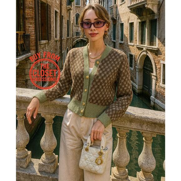 ZARA Rare Wool-Blend Knit Cardigan NWT – Gold Button Jacket – Size L - Picture 3 of 16